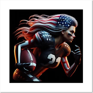 American Woman NFL Football Player #21 Posters and Art